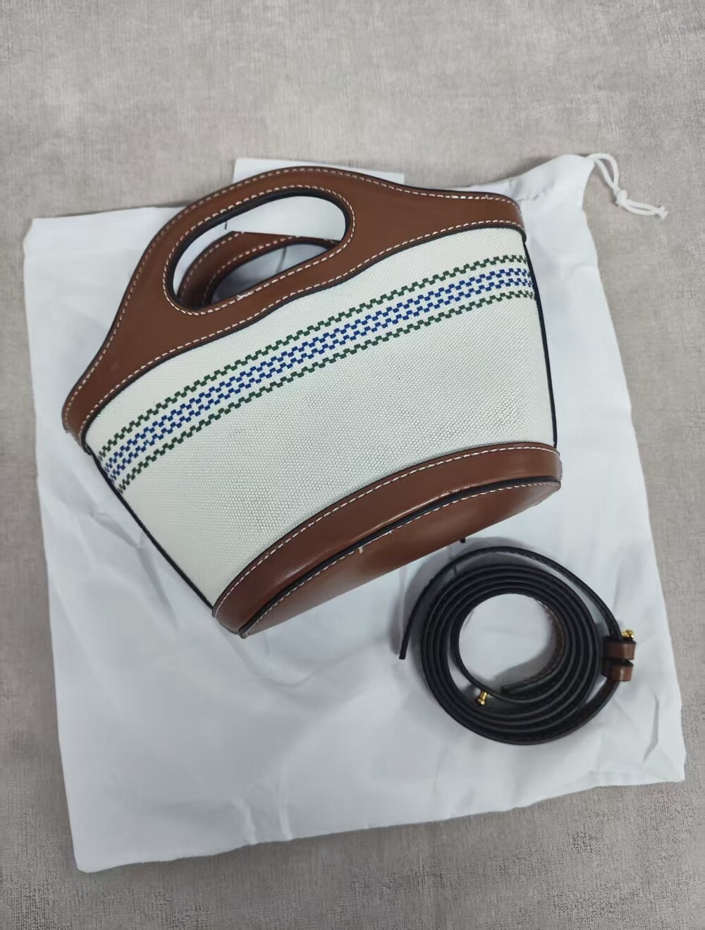 🛍Marni Mini Canvas Tote Bag Summer Essential - Picture 2 of 9